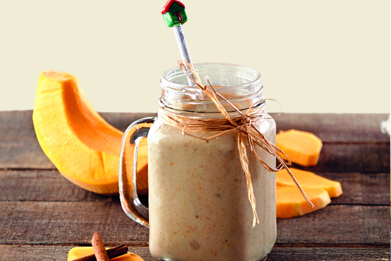 shakes with banana and pumpkin